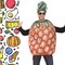 Pineapple Print Adult Costume Funny Fruit Tunic with Hat Tropical Halloween Party Outfit